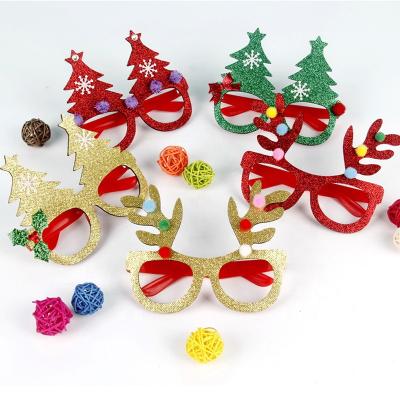 China Christmast Ornament Christmas Decorations Adult Children, Toys Santa Snowman Antler Glasses Christmas Decorated Glasses for sale