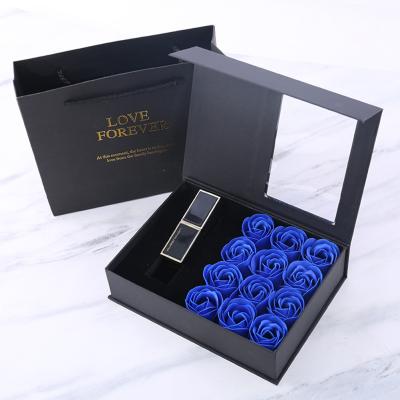 China Valentine's Day Gift& Wedding Festival Decoration 12pcs Scented Soap Roses, Flower Gift Box For Valentines Day Lipstick Package With Tote Bag\ for sale