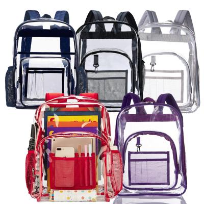 China New Design Waterproof Fashionable Custom , Multifunctional School Bags Clear PVC Backpack for sale