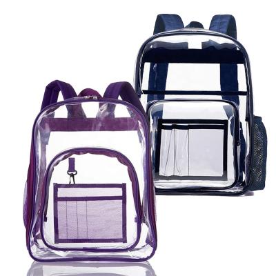 China New Design Waterproof Fashionable OEM, Backpack Large Capacity PVC Multifunctional Transparent Waterproof School Bags for sale