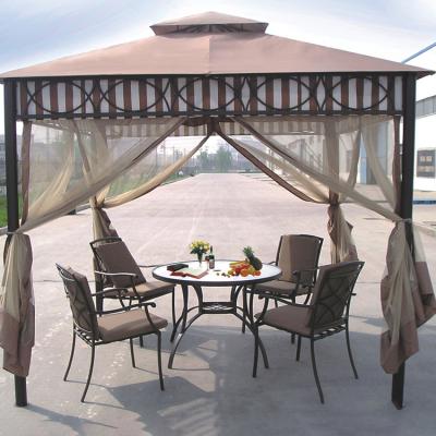 China Hot Sale 3x3m Aluminum Gazebo 2021 Double Layer Hardtop Hardtop Garden Gazebo Gazebo Shade Patio Chinese Gazebo With Mosquito Netting for sale