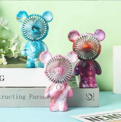 China 2022 Newest Eco-friendly Bear Mini Fan Toy For Kids USB Rechargeable Wick Bear Pocket Handheld Portable Fan for sale