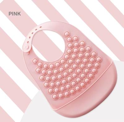 China 2022 Washable Factory New Silicone Baby Bubble Sensory Bib Push Bubble Kids Washable Silicone Popper Bib Shaker Bubble Bibs for sale