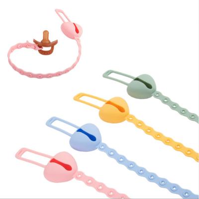 China BPA Free Baby Pacifier Holder Clip YZORA Feeding Baby Soother Silicone Chain Baby Anti-lost Chain for sale