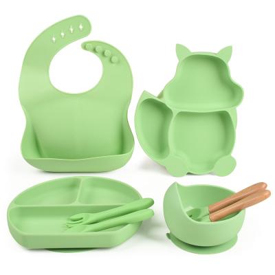 China YZORA BPA Free Silicone Baby Bib And Bowl Silicone Baby Food Bowl With Spoon for sale