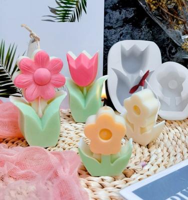 China Yzora Viable Fast Delivery Amazon Top Selling High Quality Custom DIY Flower Candle Mold Silicone Factory for sale