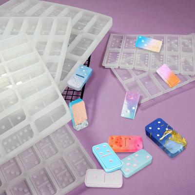 China Yzora DIY Domino Mold Professional Silicon Epoxy Resin Mold Viable Custom Jumbo Domino Mold For Domino Resin Crafts for sale