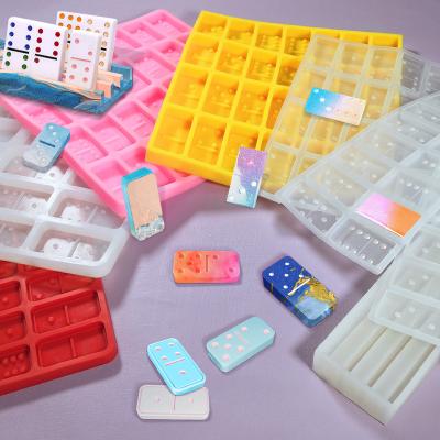 China Yzora OEM DIY Viable Glossy Epoxy Resin Silicone Jumbo Domino Box Resin Mold for sale