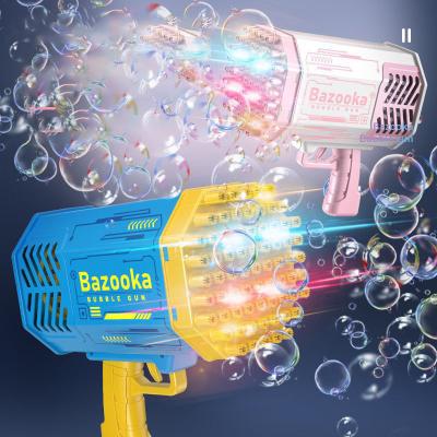 China 2022 Hot Selling 64 Holes Summer Light Bubble Version Bazooka Gatling Gun Plastic Outdoor Bubble Gun Toy for sale