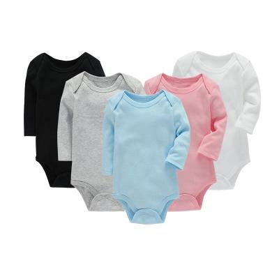 China Plain Design Baby Jumpsuit Solid Color Unisex Cotton Everystep Baby Romper Long Sleeve Empty Jumpsuit for sale