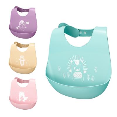 China Everystep Kids Food Cather Pocket One Size Antibacterial Waterproof Silicone Baby Bib for sale