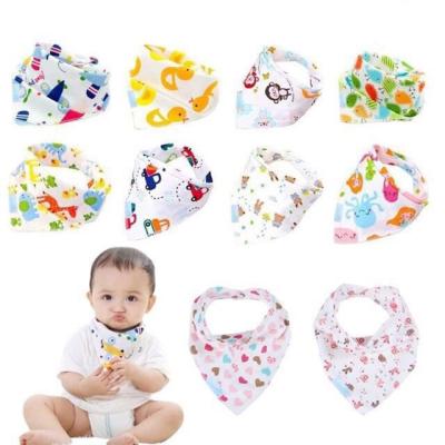 China Cute Everystep Cartoon Antibacterial Muslin Feeding Triangle Scarf Infant Newborn Baby Drool Bib for sale