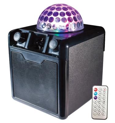 China Wireless Party-Soundsystem with Disco Ball 15W Powered by DC/AC Adapter Disco Party Light Portable Wireless Speaker for sale