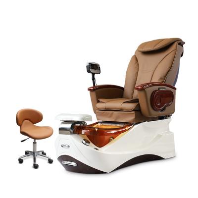 China Easy Clean Modern Luxury Nail Salon Furniture Electric Pipeless Whirlpool Foot Spa Massage Manicure Pedicure Chair for sale