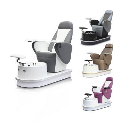 China Easy Clean Luxury Modern Nail Salon Furniture Electric Magnetic Jet Swivel Foot Spa Pedicure Beauty Chair for sale