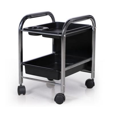 China Black Beauty Spa Salon Equipment Furniture Pedicure Trolley Nail Manicure Cart Easy Clean With Wheels for sale