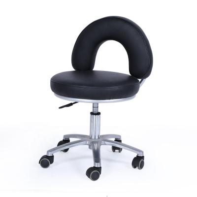 China Kangmei Execution Swivel Technician Spa Salon Fine Nail Furniture Adjustable Pedicure Stool Chairs With Back for sale