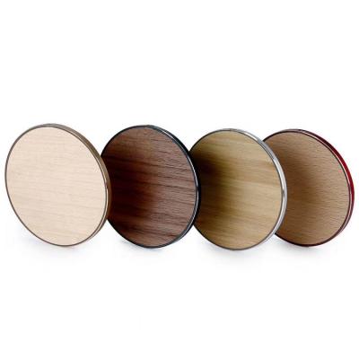 China 5W/7.5W/10W Hot Selling Amazon Aluminum Alloy Wireless Fast Charging Wooden Round Wireless Charger 2022 Game Player for sale