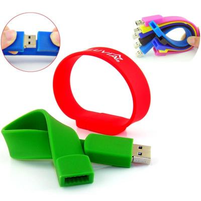 China Custom Original Silicone Wristband Chip Factory Gift Factory Brand USB Drive Flash Key for sale