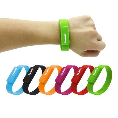 China Flash Drive 4gb 8gb 16gb 32gb Slap USB Wristband Promotional Colorful Silicone Wristband Gifts USB Wristband With Custom Logo for sale