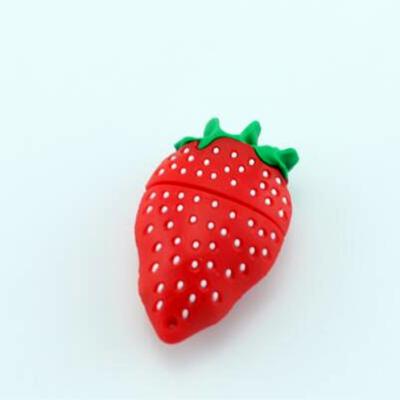 China 2021 2.0 3.0 Custom Material PVC Toy Strawberry Shape 3D 2D PVC USB Flash Drive 4GB 8GB for sale