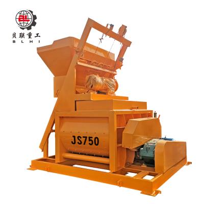 China New Factory Design Wholesale Price JS750 Double Concrete Batching Shaft Forced Concrete Mixer Concrete Mixer for sale