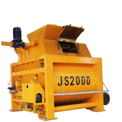 China Hot sale factory sale best price concrete batching concrete mixer JS2000 2000L double shaft automatic forced concrete mixer for sale