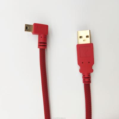 중국 빨간색 맞춤형 USB 2.0 USB A 남성 오른쪽 각 미니 USB 케이블 빠른 충전 판매용