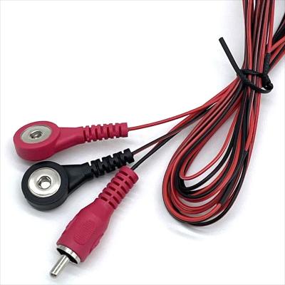 China Medical Cable RCA To Button Snap Custom Lead Wire With Button Snap Connector Electrode zu verkaufen