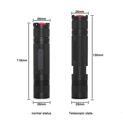 China Survival Tactical Outdoor Expandable Retractable Adjustable Stick Camping Telescopic Rechargeable Flashlight for sale