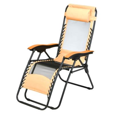 China Modern Outdoor Lounge Office Reclin Zero Gravity Folding Extended Lounger Folding Aluminum Outdoor Beach Chair for sale