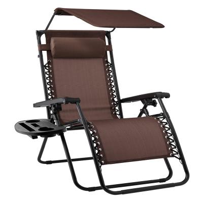 China Fabric Camping Lounge Deck Sea Beach Chair Traditional Folding Beach Chair With Sun Shade Outdoor Beach Lounger Sun Sofa for sale