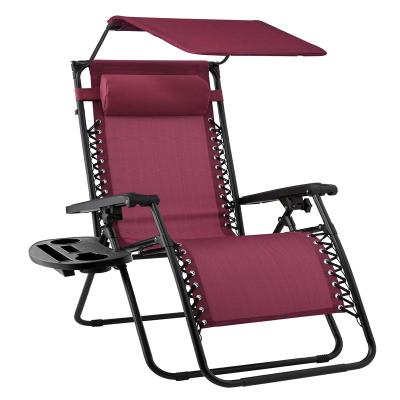 China Traditional Beach Sofa Chair with Folding Umbrella Sun Loungers Rest Weightless Folding Outdoor for sale