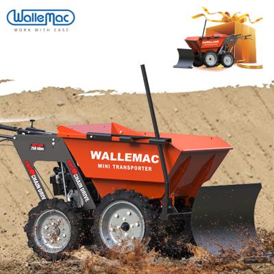 China Building Material Stores 300Kg Mini Gasoline Engine Track Dumper Wheel Barrow Dump Tracks Rubber Wheel Barrow for sale