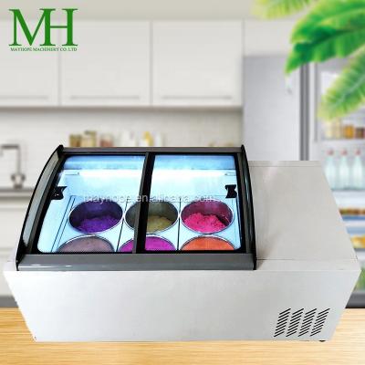 China Small hotels countertop ice cream display freezer/Italian gelato display showcase freezer commercial mini glass door for sale