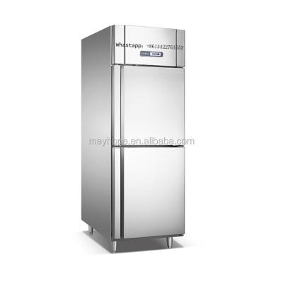 China Double-temperature Restaurant Kitchen Stainless Steel 2 Door Freezer / Commercial Deep Refrigeration Fridge for sale