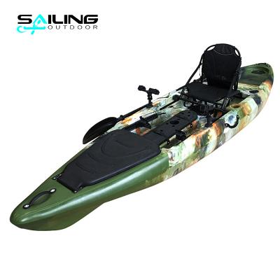 China Sailing Canoe Outdoor Cheap Plastic Ocean Relax Kayak With Pedals Sit On Top Fishing Kayak With Aluminum Frame Seat And Rudder for sale