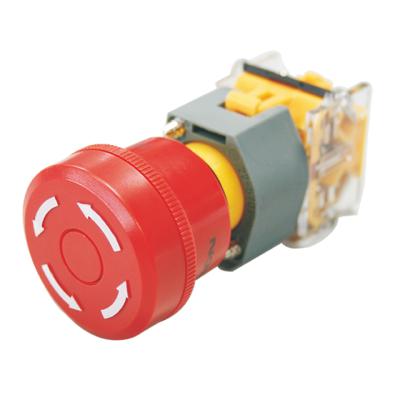 China Round AC/DC SIRON H017- R 22mm Pin Terminal Plastic Emergency Push Button Stop Contact for sale