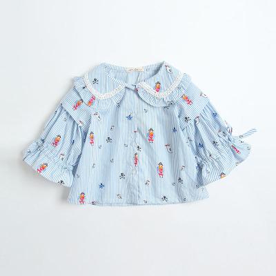 China Anti-pilling Spring And Autumn New Girls Doll Collar Top Cute Shirt for sale