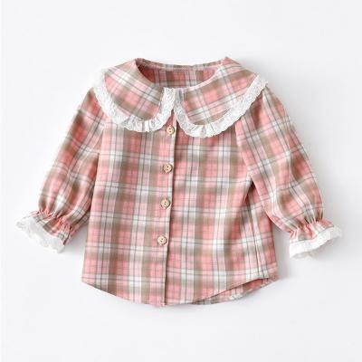 China Anti-pilling 2021 Children's Casual Pink Shirts Autumn New Products Girls Jackets Round Neck Long Sleeve Tops for sale