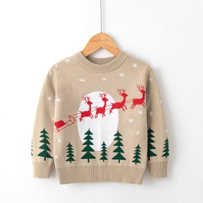 China 2021 anti-shrink new autumn and winter European and American children's Christmas milu deer sweater girls basing sweater for sale