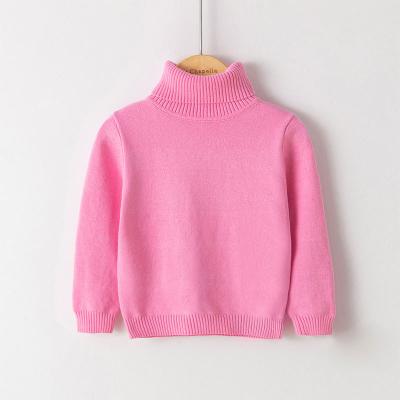 China Children's sweater anti-shrink for the new fall/winter 2021 cotton girls candy color turtle neck sweater for sale