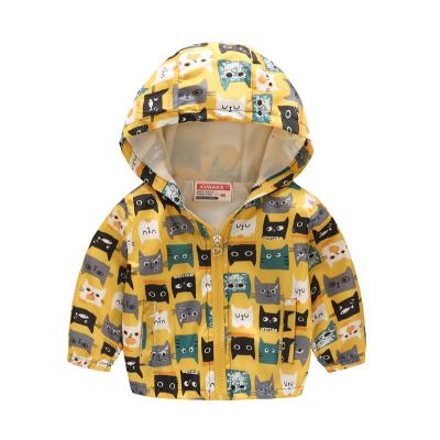 China new Anti-wrinkle spring and autumn boys and girls fashion printed hooded shirt children's zipper jacket pattern jacket for sale