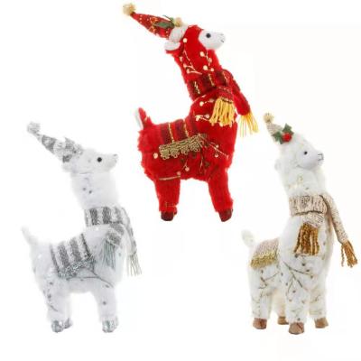 China New Christmas cartoon alpaca ornaments elk doll ornaments plush animal ornaments etc. portion for sale