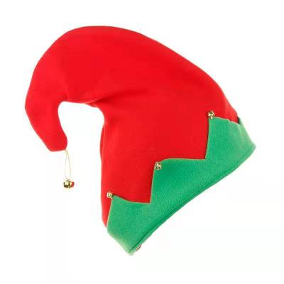 China Picture Christmas Hats Decorations Party Holiday Dress Gifts Santa New Year Christmas Elf Hat With Flannel Bells for sale