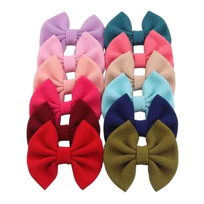 China 2021 Soft New Chic Waffle Cloth Hair Bow Clip For Girls Big Bow Kids Soft Hair Accessories DIY Barrettes Hair Accessories for sale