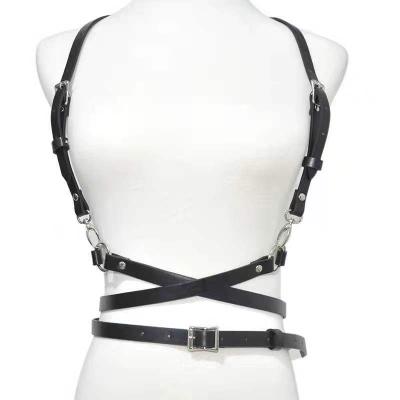 China Stylish Fashional Women's PU Belts Body Harness Belts Waist Body Harness Gothic Handmade Leather Punk Rock Straps for sale