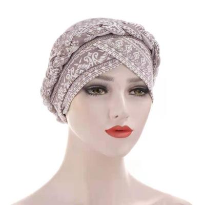 China Image Women Hair Ribbon Wrap Headwear Bandanas Muslim Turban Knotted Elastic Head Lady Hair Ribbon Scarf for sale