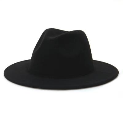 China Wholesale large picture autumn and winter flat top hat gutters wool felt hat with ears wooden fashion simple top hat for sale