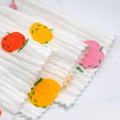 China XH-YH-1027 Shrink-Resistant Baby Printed Organic Fruit Wrap Double Blanket 100 Cotton Muslin Gauze Fabric for sale